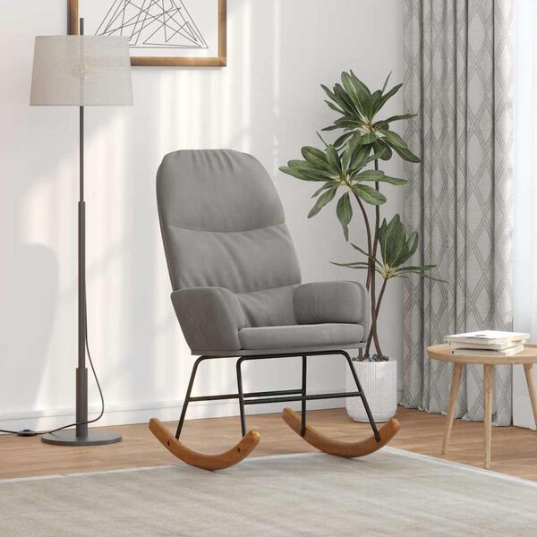 vidaXL Scaun balansoar, gri deschis, catifea