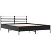 vidaXL Cadru de pat, negru, 160x200 cm, lemn prelucrat și metal