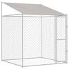 vidaXL Cușcă pentru c&acirc;ini cu acoperiș Argintiu 200 x 200 x 258 cm