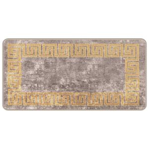 vidaXL Covor Runner MARSA Gri și Aur 50 x 100 cm Poliester și PVC