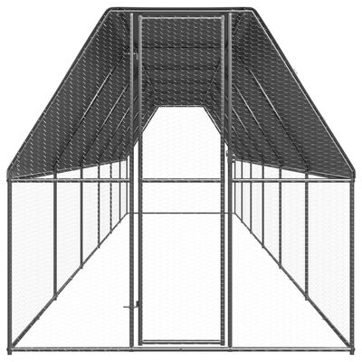 vidaXL Coteț de păsări pentru exterior, 2x12x2 m, oțel galvanizat