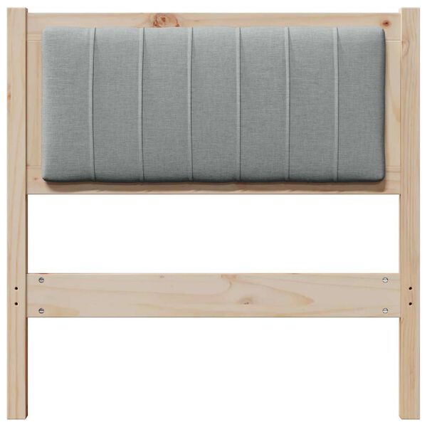 vidaXL Tăblie tapițată cu headboard Maro 80 cm Lemn de pin masiv