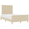 vidaXL Cadru de pat cu headboard Crem 120 x 190 cm țesătură