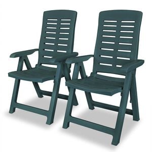 vidaXL Scaune pliabile rabatabile, 2 buc., plastic, verde