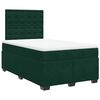 vidaXL Pat box spring cu saltea, verde &icirc;nchis, 120x190 cm, catifea