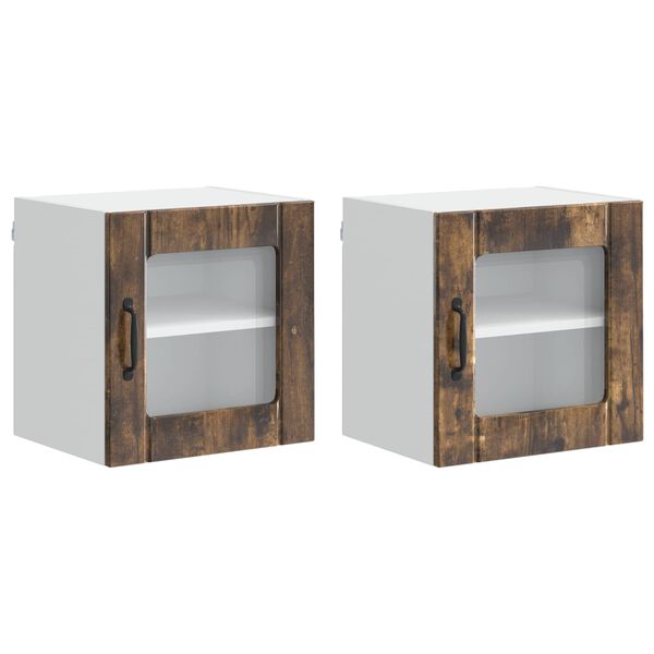 vidaXL Dulap de bucătărie 2 pcs Stejar fumuriu 40 x 31 x 40 cm