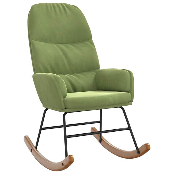 vidaXL Scaun balansoar, verde deschis, catifea