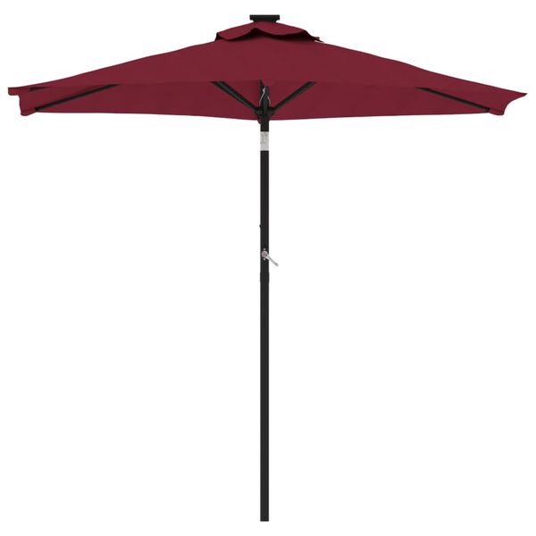 vidaXL Umbrelă soare grădină st&acirc;lp din oțel roșu bordo 225x225x212 cm