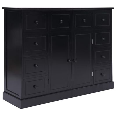 vidaXL Dulap cu 10 sertare, negru, 113x30x79 cm, lemn