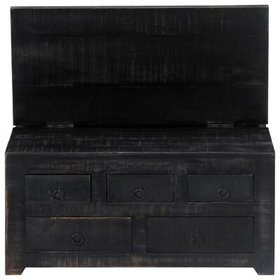 vidaXL Măsuță de cafea, negru, 65 x 65 x 30 cm, lemn masiv de mago