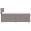vidaXL Pat box spring cu saltea, gri taupe, 90x200 cm, textil