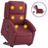 vidaXL Fotoliu de masaj electric rabatabil cu ridicare roșu vin textil