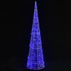vidaXL Piramidă decorativă con de lumini cu LED albastru 120 cm acril