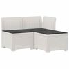 vidaXL Sofa de grădină cu 3 locuri, cu perne, aspect de rattan PP Alb