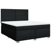 vidaXL Pat box spring cu saltea, negru, 180x200 cm, catifea