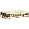 vidaXL Set de canapele de exterior cu pernă 11 pcs Natural și Crem
