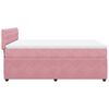 vidaXL Pat box spring cu saltea, roz, 140x190 cm, catifea