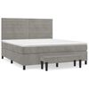 vidaXL Pat box spring cu saltea, gri deschis, 180x200 cm, catifea