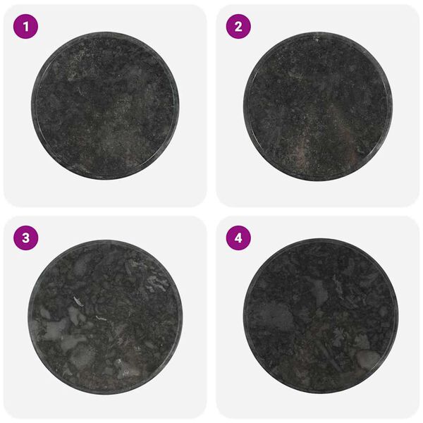 vidaXL Blat de masă, negru, Ø60x2,5 cm, marmură