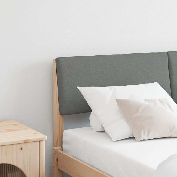 vidaXL Tăblie tapițată Gri &icirc;nchis 160 cm Lemn de pin masiv