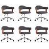 vidaXL Scaune pivotante de masă, 6 buc., gri, lemn curbat și textil