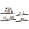 vidaXL Rafturi de perete, 4 buc., gri extralucios, 120x23,5x3,8 cm MDF