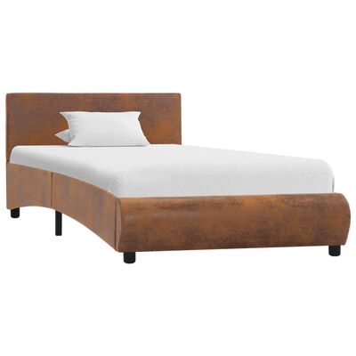 vidaXL Cadru de pat, maro, 100 x 200 cm, piele ecologică
