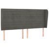vidaXL Tăblie de pat cu aripioare gri &icirc;nchis 163x23x118/128 cm catifea