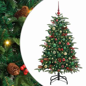 vidaXL Brad de Crăciun artificial Verde 150 cm PVC și metal și plastic