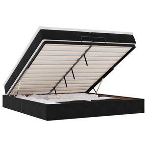 vidaXL Cadru de pat otoman cu saltele, catifea neagră 200x200cm