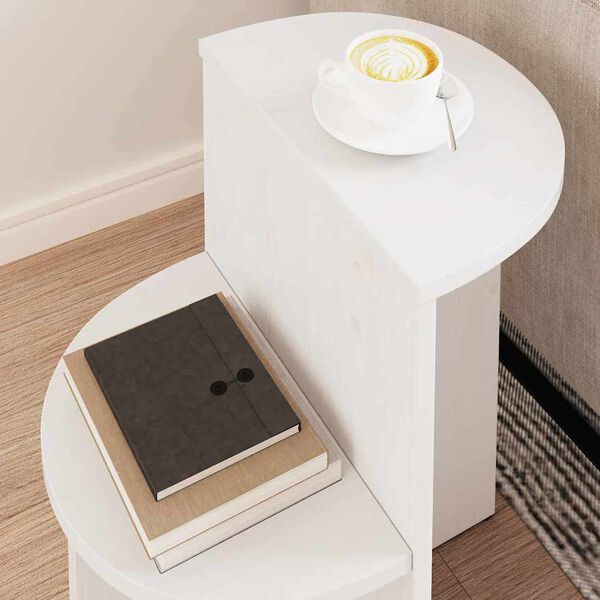 vidaXL Masă de cafea Alb 50 x 40 x 50 cm Lemn masiv de pin