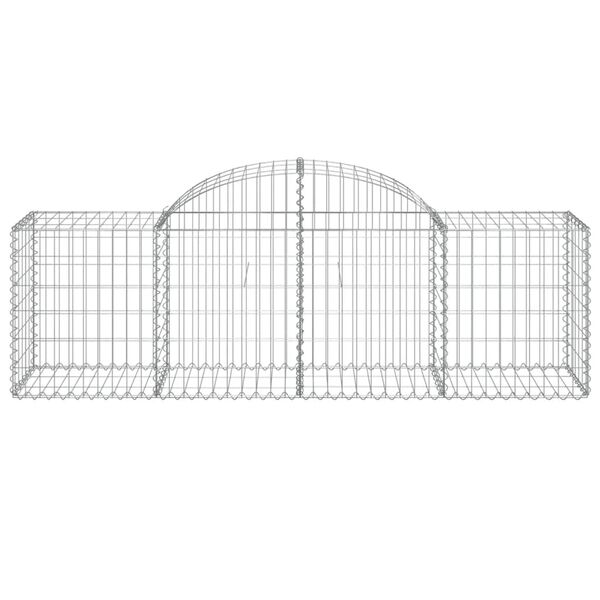 vidaXL Coșuri gabion arcuite 7 buc, 200x50x60/80 cm, fier galvanizat