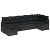vidaXL Set de canapea 7 buc. Negru poliratan