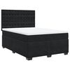 vidaXL Pat box spring cu saltea, negru, 140x200 cm, catifea