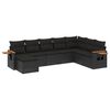 vidaXL Set mobilier de grădină cu perne, 8 piese, negru, poliratan
