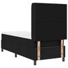 vidaXL Pat cu arcuri cu saltea cu headboard Negru 200 x 80 cm țesătură