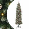 vidaXL Copac Artificial Slăb de Crăciun cu 300 LED Verde și alb 240 cm