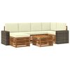 vidaXL Set de canapele de exterior 7 buc. Natural și Crem Poliester