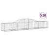 vidaXL Coșuri gabion arcuite, 20 buc., 300x50x40/60cm, fier galvanizat