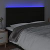 vidaXL Tăblie de pat cu LED, negru, 160x5x118/128 cm, textil