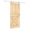 vidaXL Ușă glisantă Natural și Alb 90 x 210 cm Lemn de Pin Solid