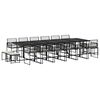 vidaXL Set mobilier de grădină cu perne, 17 piese, negru, poliratan
