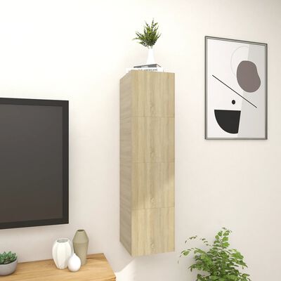vidaXL Dulapuri TV montaj pe perete 4 buc. stejar sonoma 30,5x30x30 cm