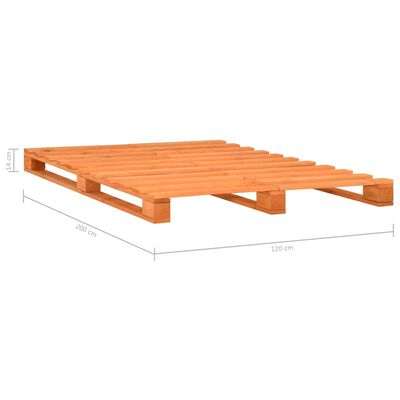 vidaXL Cadru de pat din paleți, maro, 120x200 cm, lemn masiv pin