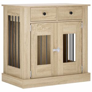 vidaXL Mobilă pentru cușcă de c&acirc;ine Stejar Sonoma 80 x 47,5 x 80 cm