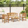 vidaXL Set de Mobilier cu pernă 4 pcs natural Lemn Solid de Acacia