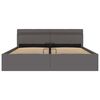 vidaXL Cadru pat hidraulic cu ladă LED gri 180x200 cm piele ecologică