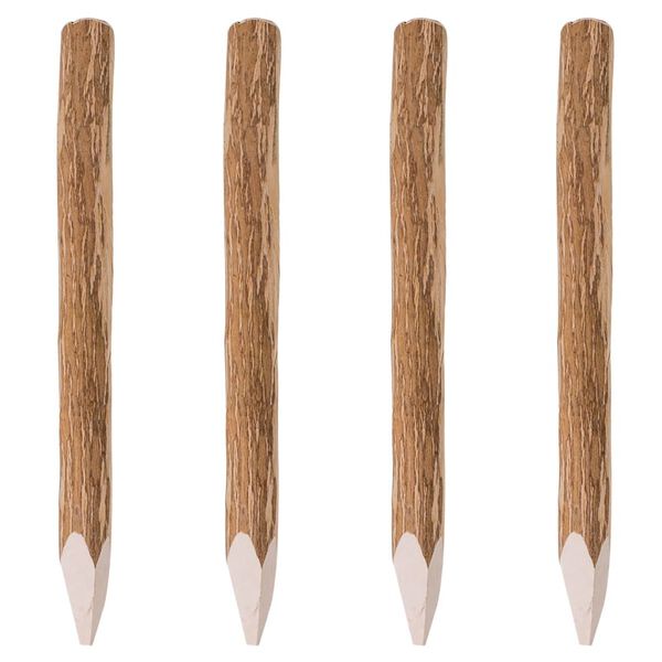 vidaXL St&acirc;lpi de gard ascuțiți, 4 buc., 90 cm, lemn de alun
