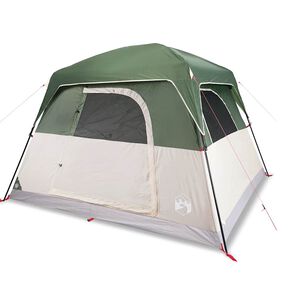 vidaXL Cabină cort de camping, 4 persoane, verde, impermeabil