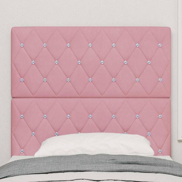 vidaXL Tăblie cap cu headboard Roz 90 cm Piele artificială